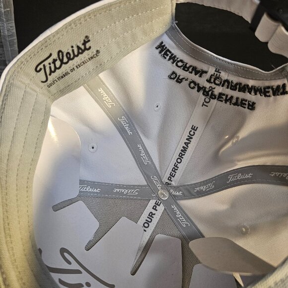 Titleist Hat Mens White Strap Back Grande Vista Adjustable - Picture 6 of 6